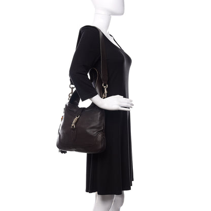 Gucci Calfskin Medium New Jackie Shoulder Bag Dark Brown 2 of 10