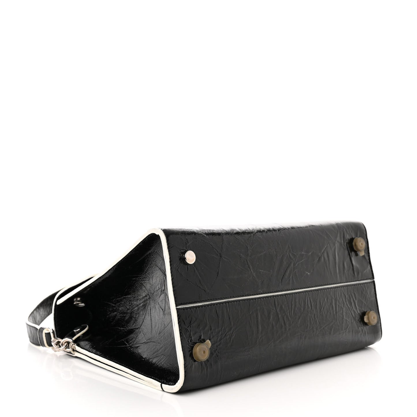 Crinkled Calfskin Medium Diorever Flap Black