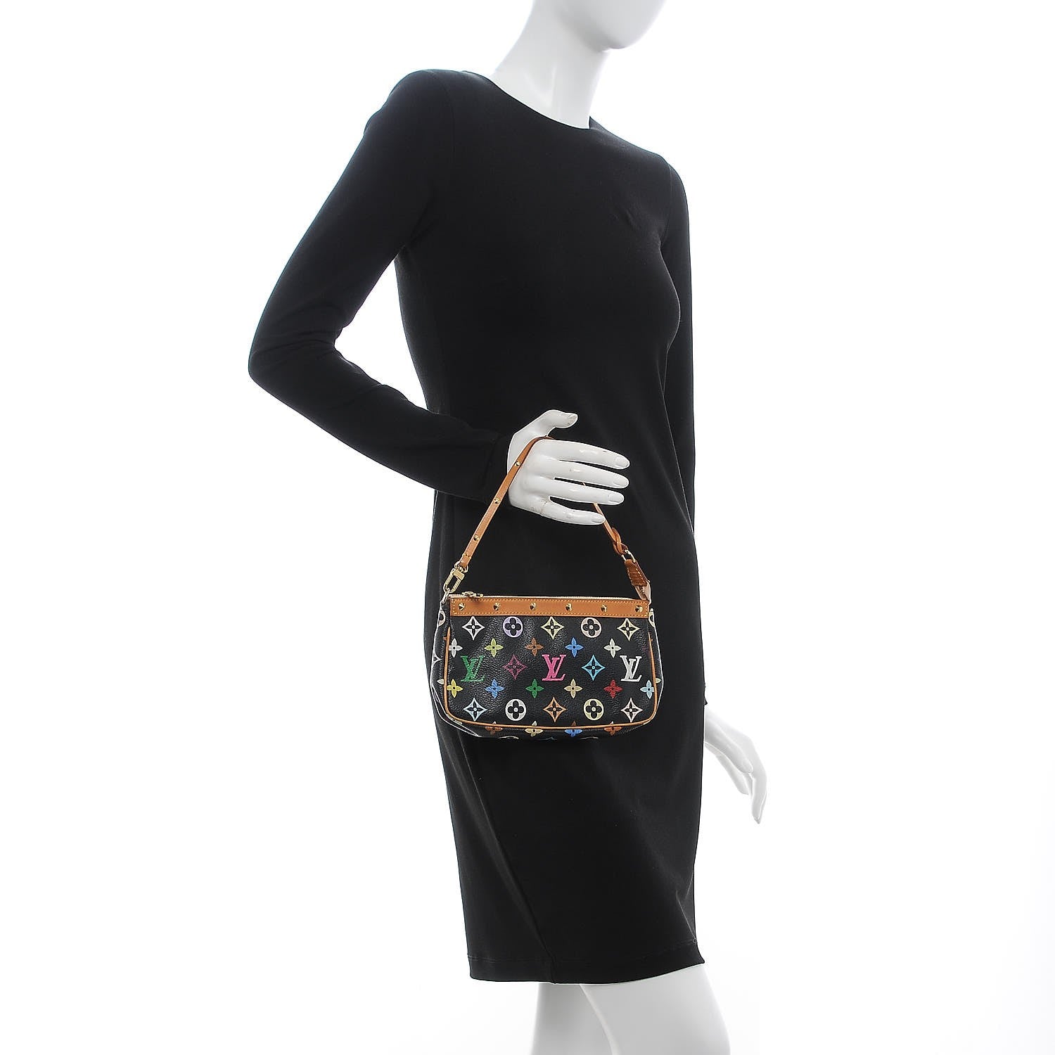 Louis Vuitton Monogram Multicolor Pochette Accessories Black 2 of 12