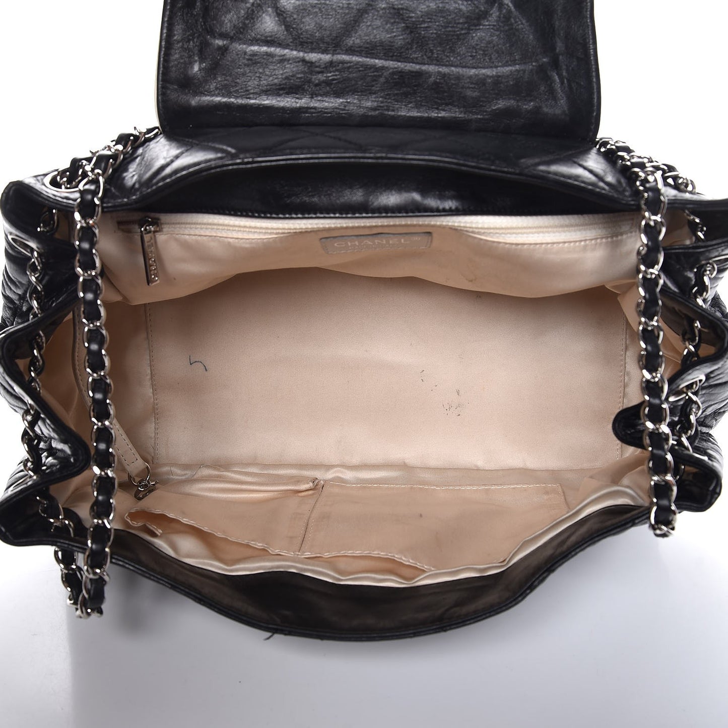 Lambskin Quilted East West Accordion Flap Black