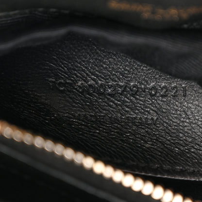 Saint Laurent Sheepskin Matelasse Chevron Monogram Medium College Bag Black 7 of 16