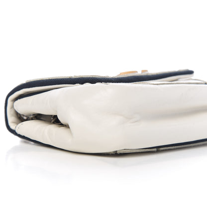 Chanel Calfskin Stitched Curve Mini Flap White Black 7 of 10