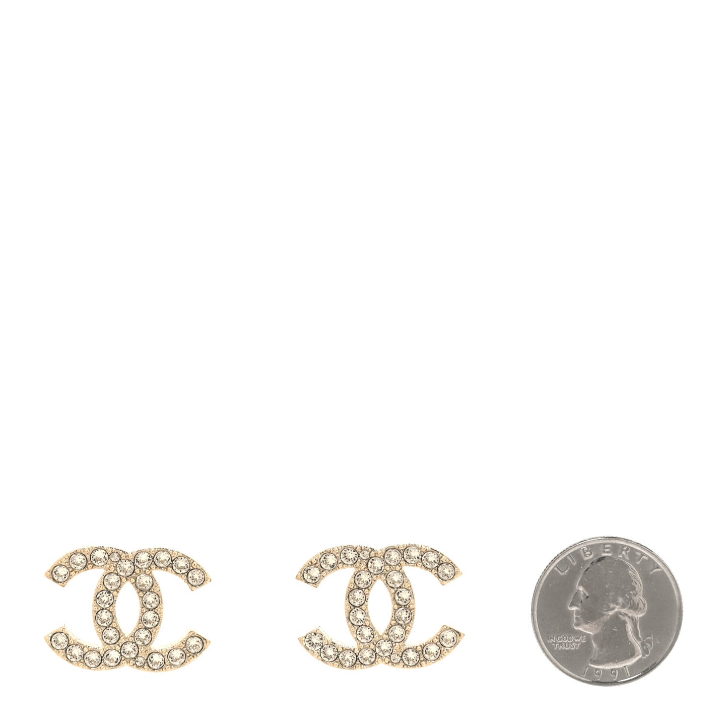 Crystal CC Earrings Silver