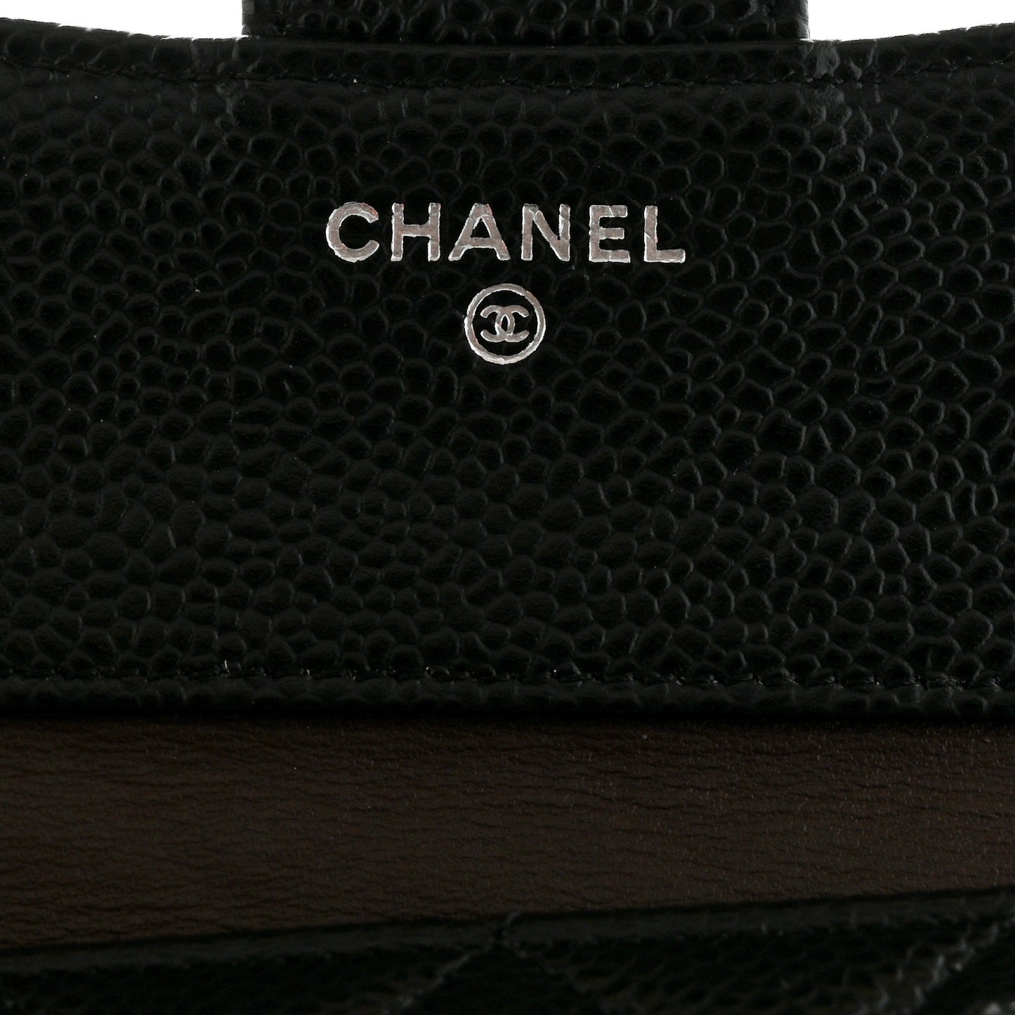 Caviar Quilted Compact Flap Wallet Black