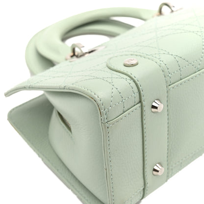 Christian Dior Calfskin Cannage Stitched Small East West Lady Dior Mint Green 13 of 15