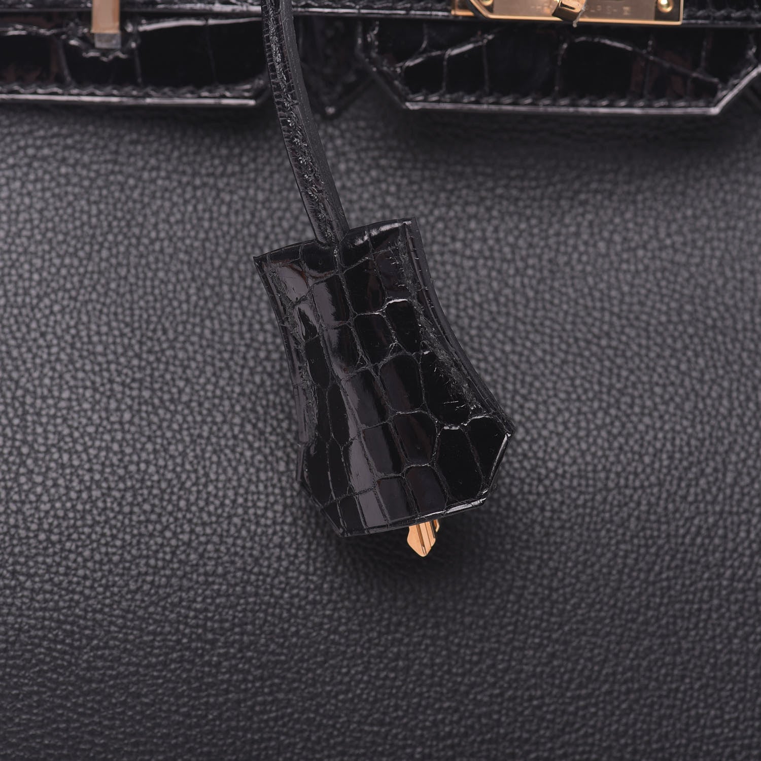 Hermes Taurillon Novillo Shiny Niloticus Crocodile Birkin Touch 25 Black 34 of 42