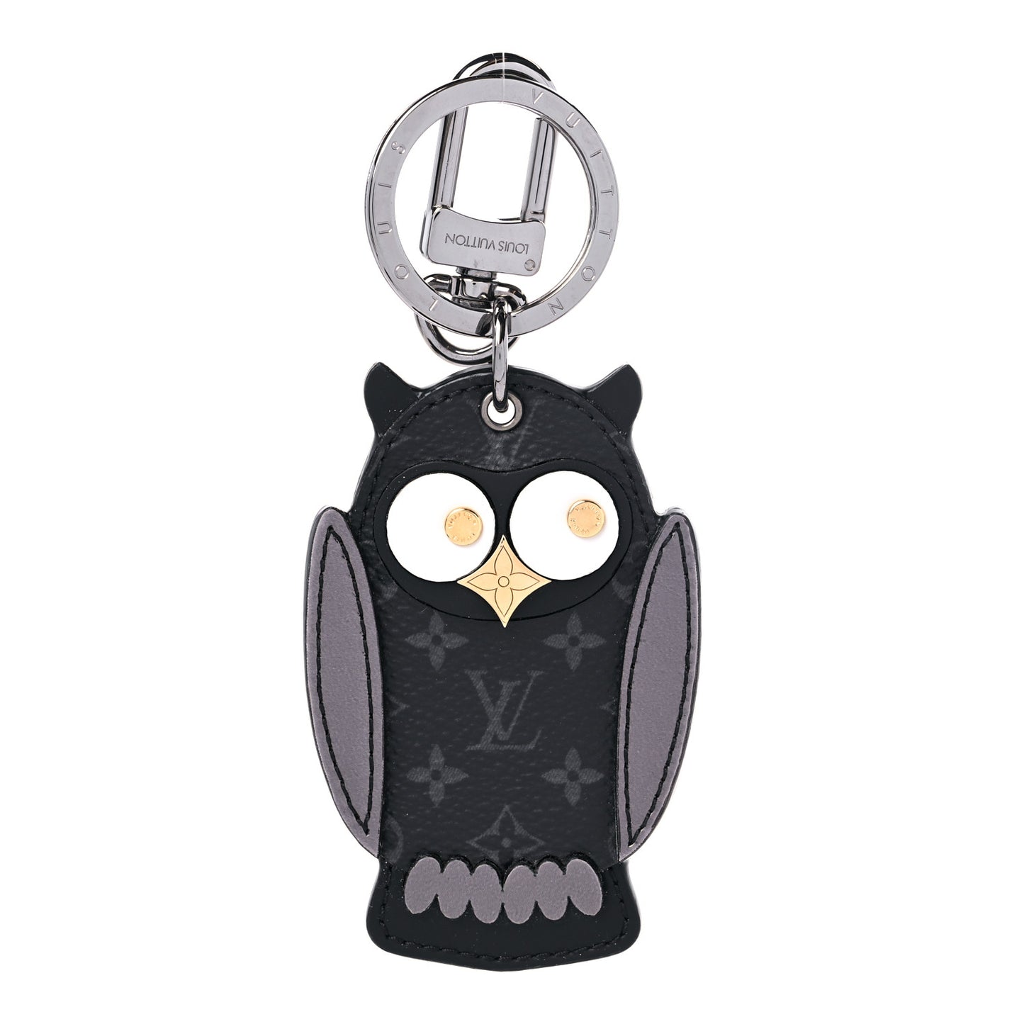 Calfskin Monogram Eclipse Owl Bag Charm Key Holder