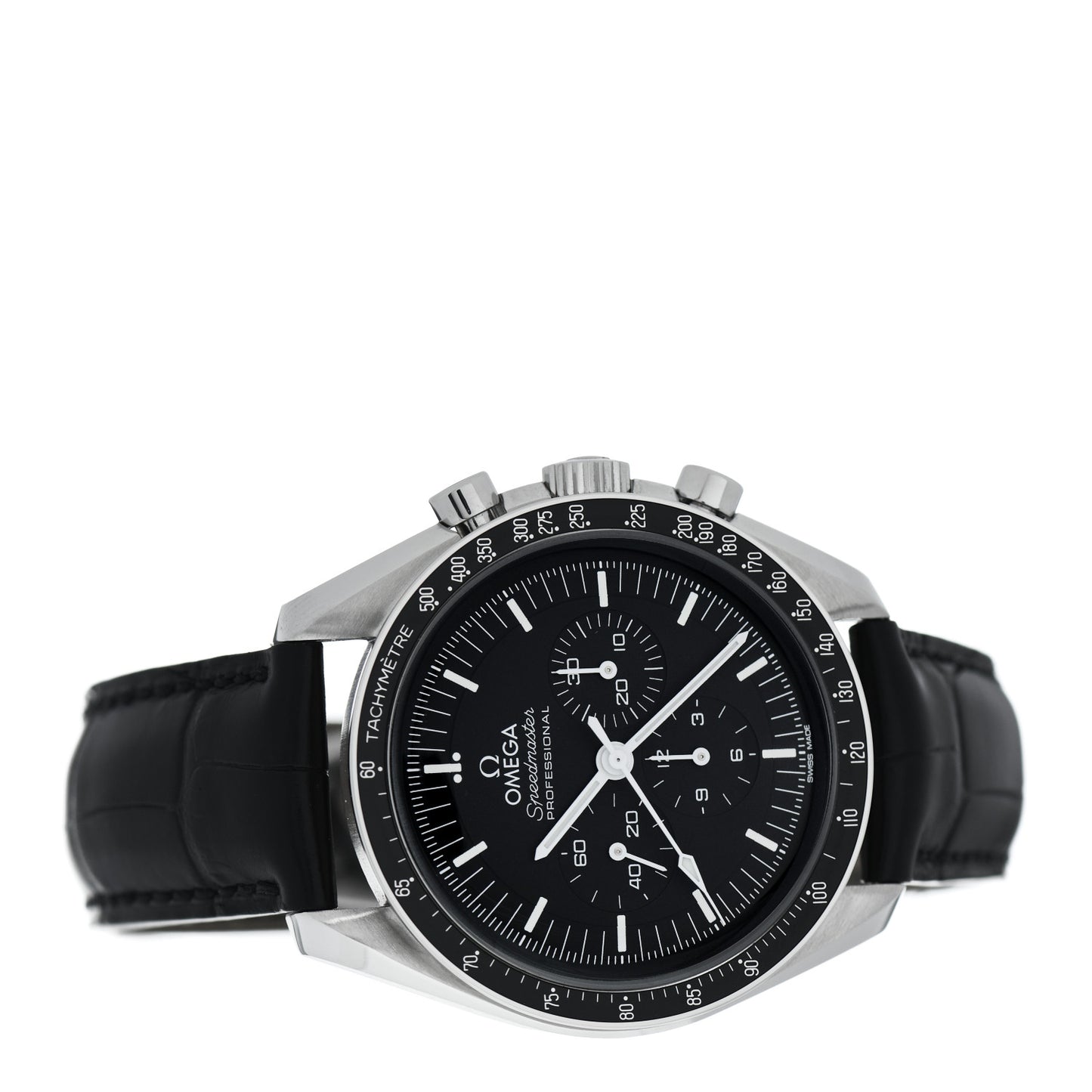 Stainless Steel Alligator 42mm Speedmaster Moonwatch Professional Chronograph Manual Winding Watch Black 311.33.42.30.01.001