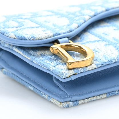 Christian Dior Oblique Saddle Card Holder Cornflower Blue 8 of 9