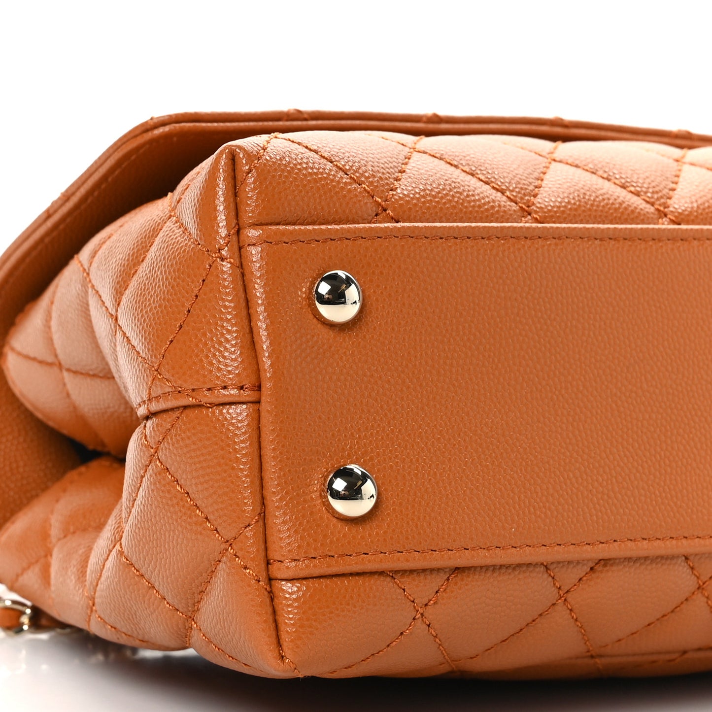 Caviar Quilted Mini Coco Handle Flap Light Brown