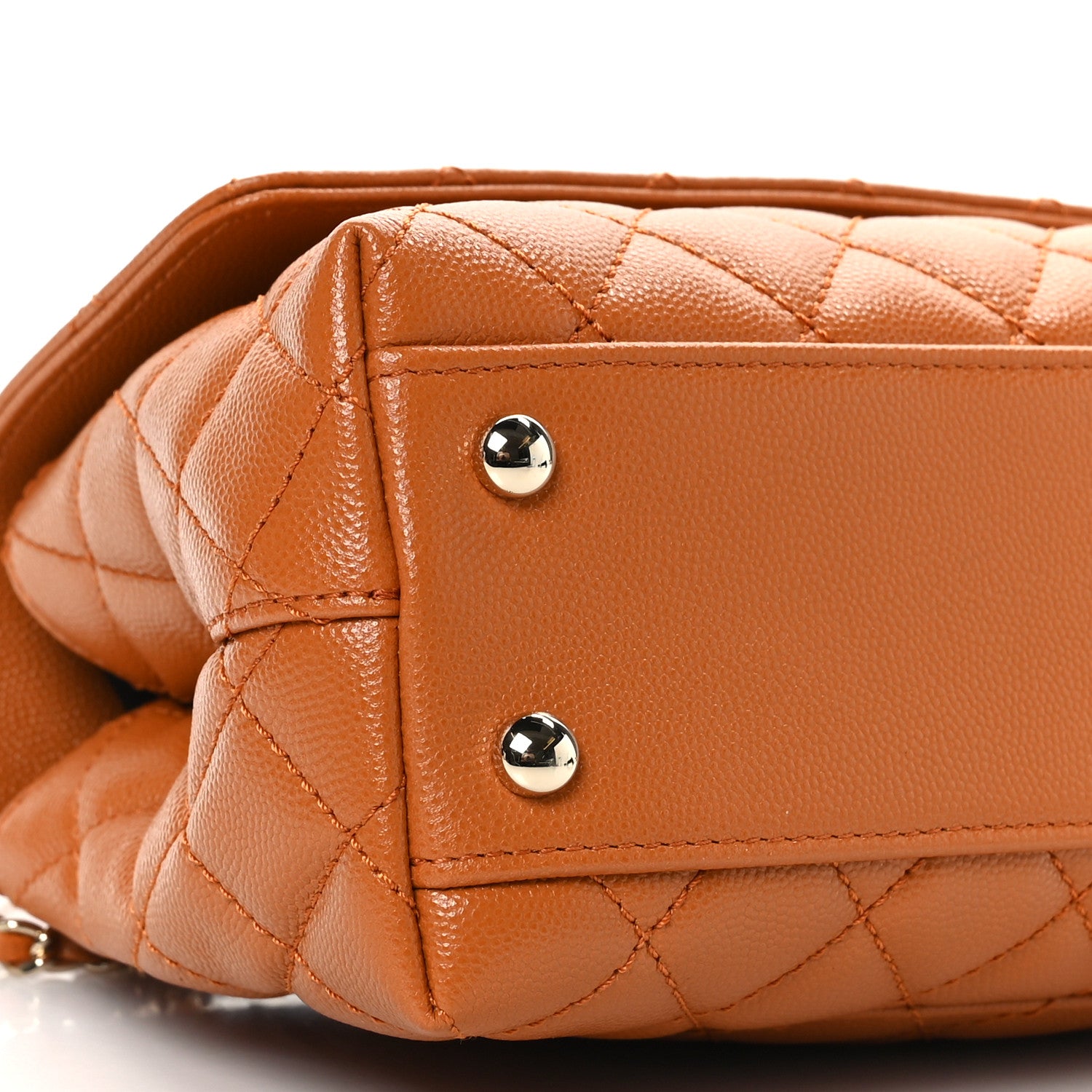Chanel Caviar Quilted Mini Coco Handle Flap Light Brown 8 of 9