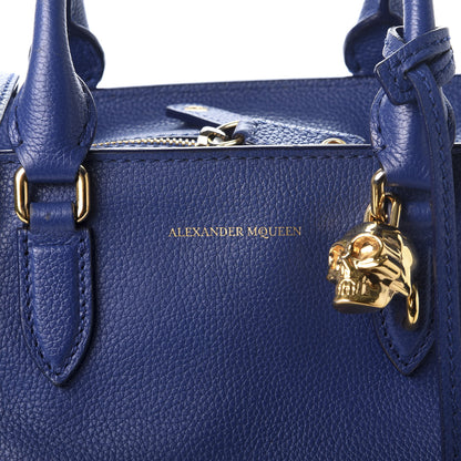 Alexander McQueen Pebbled Calfskin Small Skull Padlock Zip Around Tote Ultramarine 8 of 8