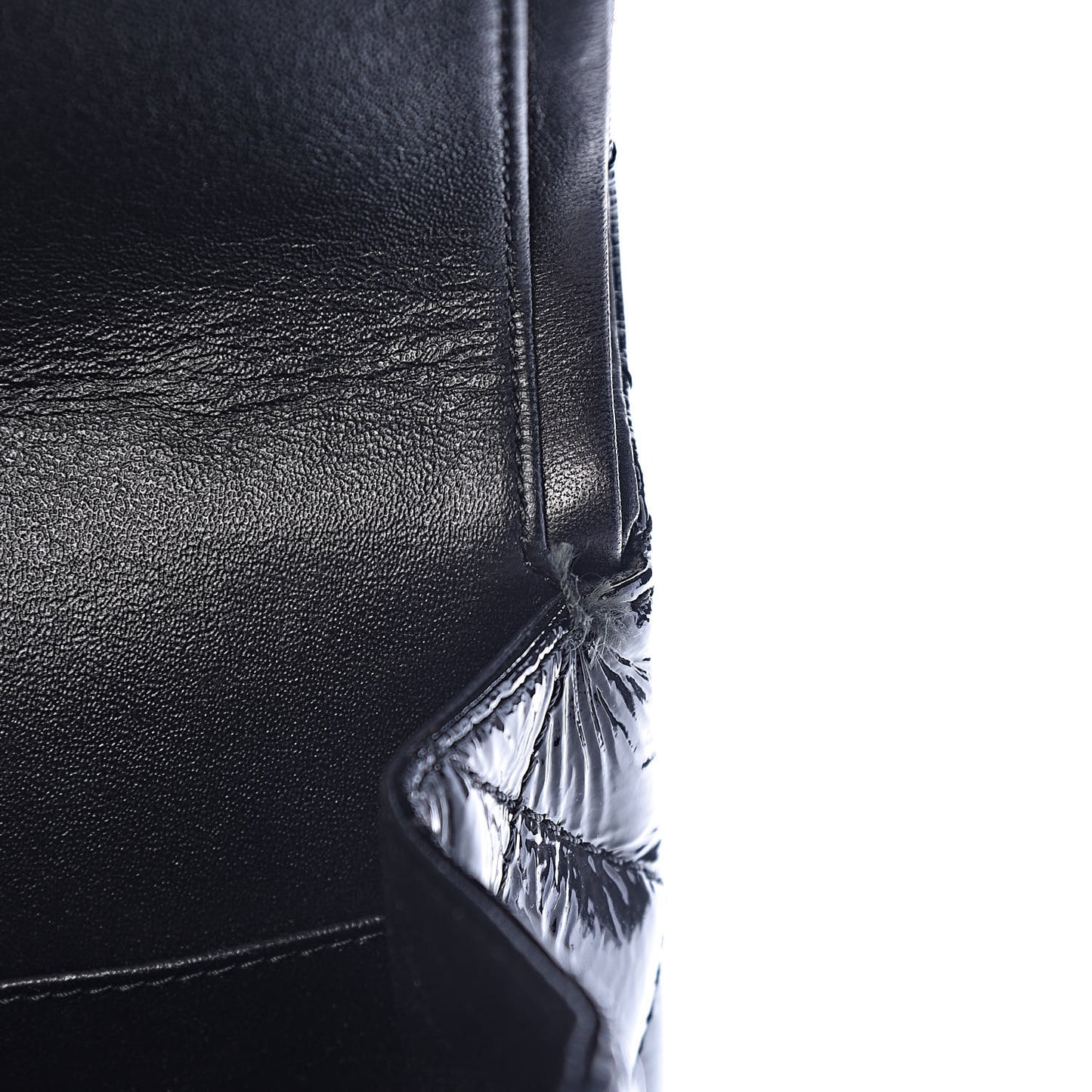 Distressed Patent Quilted 2.55 Reissue 227 Flap Black