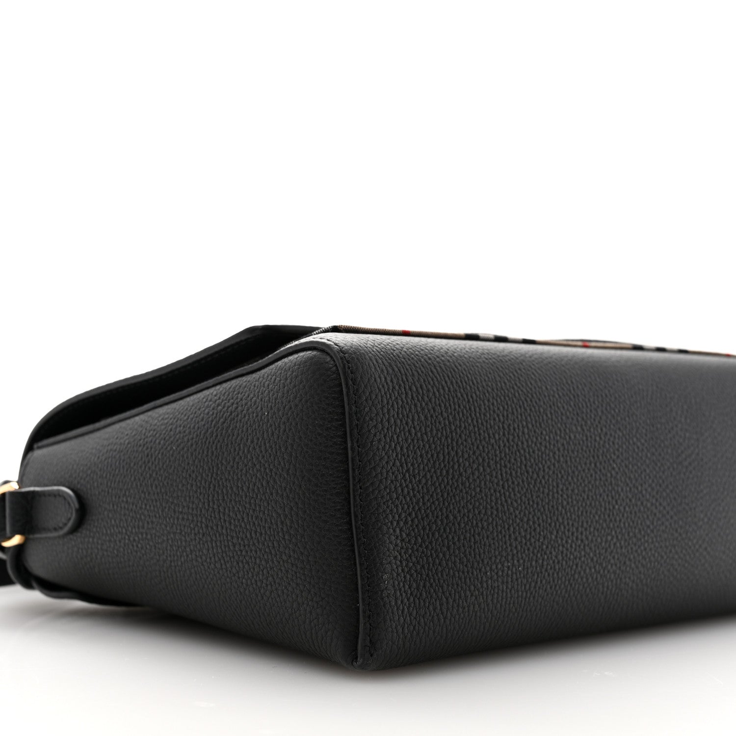Burberry Coated Canvas Calfskin Vintage Check Medium Note Crossbody Bag Black 9 of 10