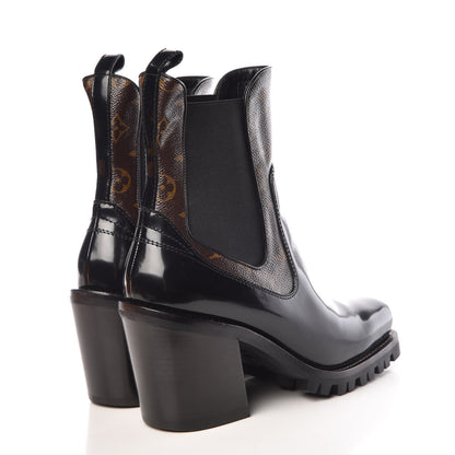 Louis Vuitton Patent Monogram Limitless Ankle Boots 41 Black 4 of 9