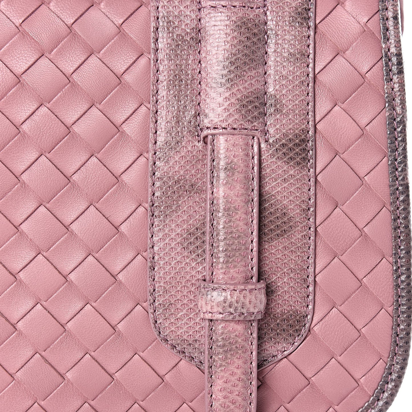 Nappa Lizard Intrecciato Flap Crossbody Bag Watteau