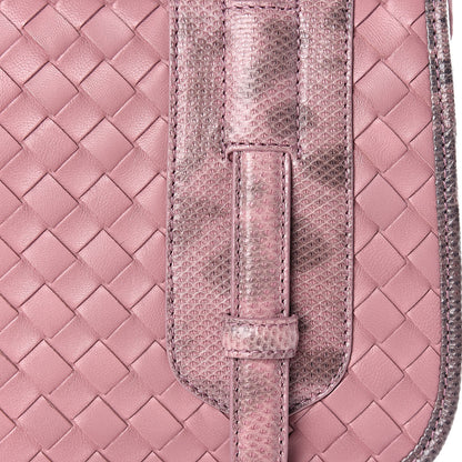Bottega Veneta Nappa Lizard Intrecciato Flap Crossbody Bag Watteau 9 of 12