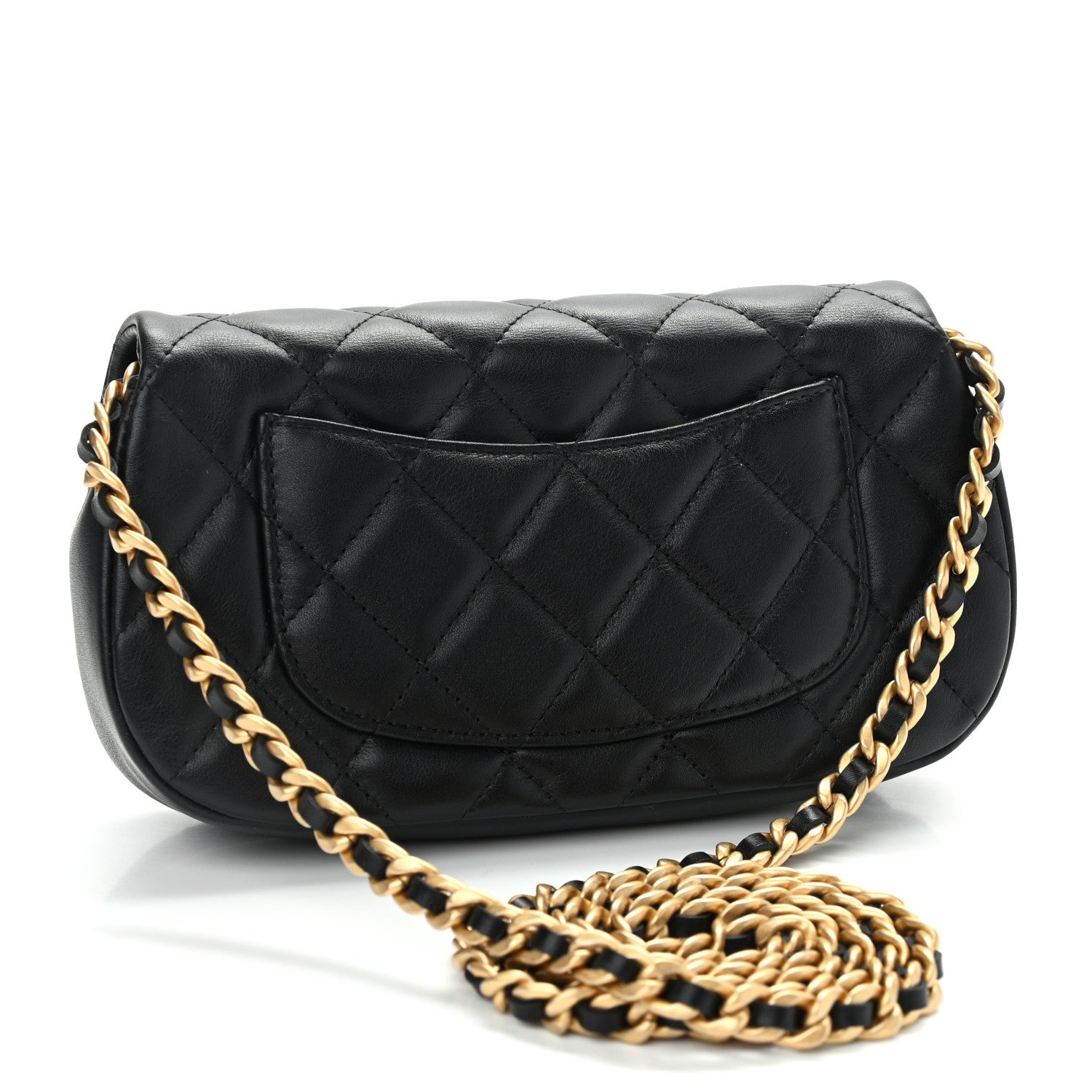 Chanel Calfskin Quilted Coco Mail Clutch With Chain Black 3 of 12