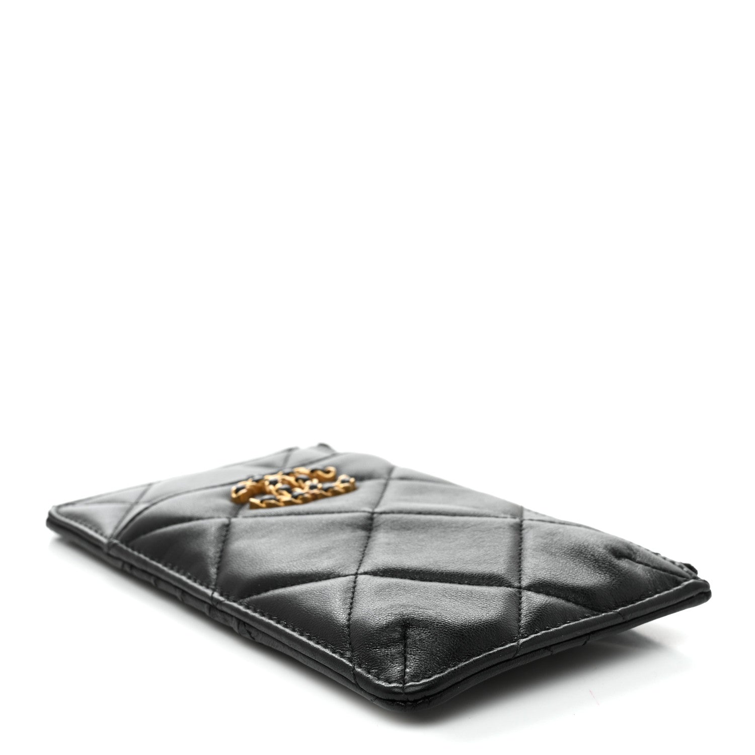 Chanel Lambskin Quilted Chanel 19 Phone and Card Holder Black 4 of 7