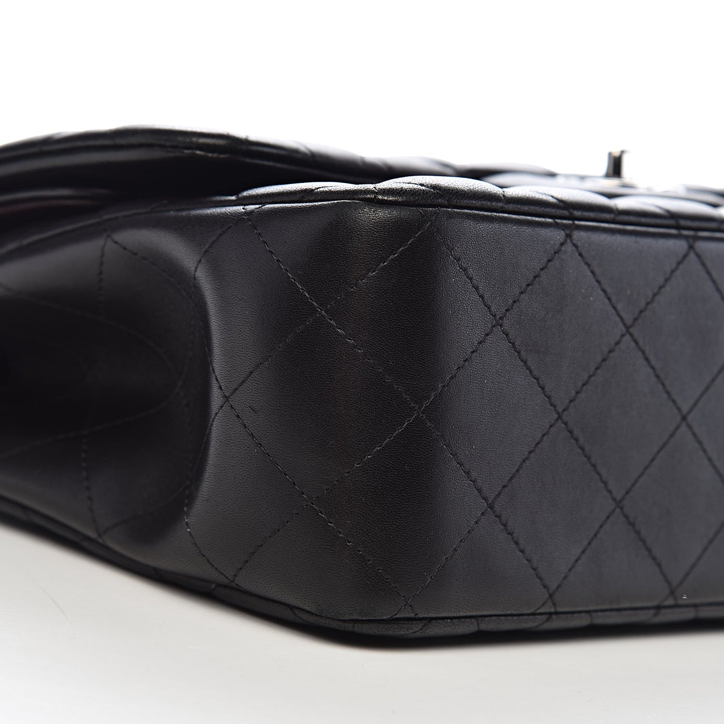 Lambskin Quilted Jumbo Double Flap Black