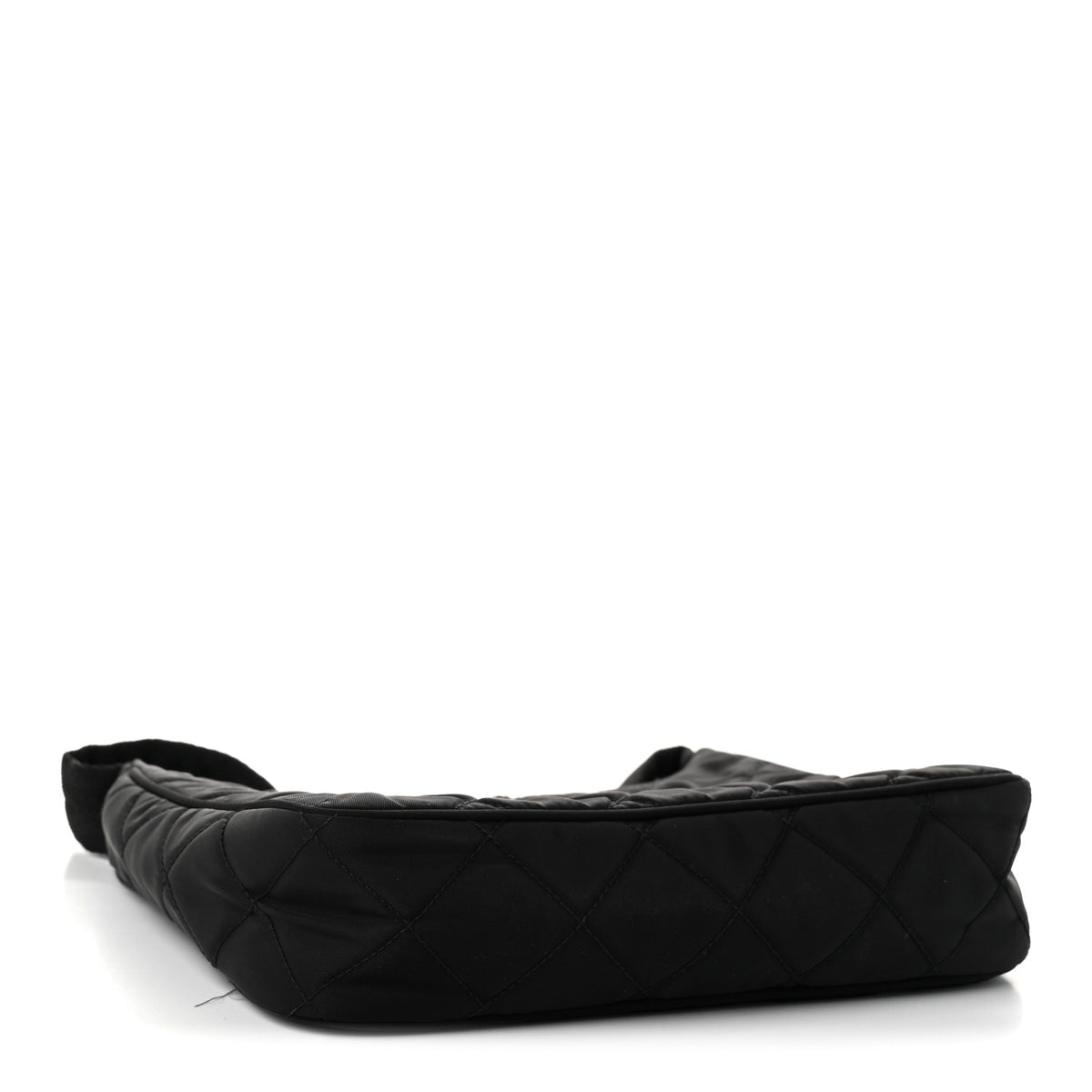 Prada Tessuto Nylon Stitched Shoulder Bag Black 4 of 13