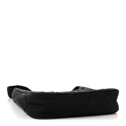 Prada Tessuto Nylon Stitched Shoulder Bag Black 4 of 13
