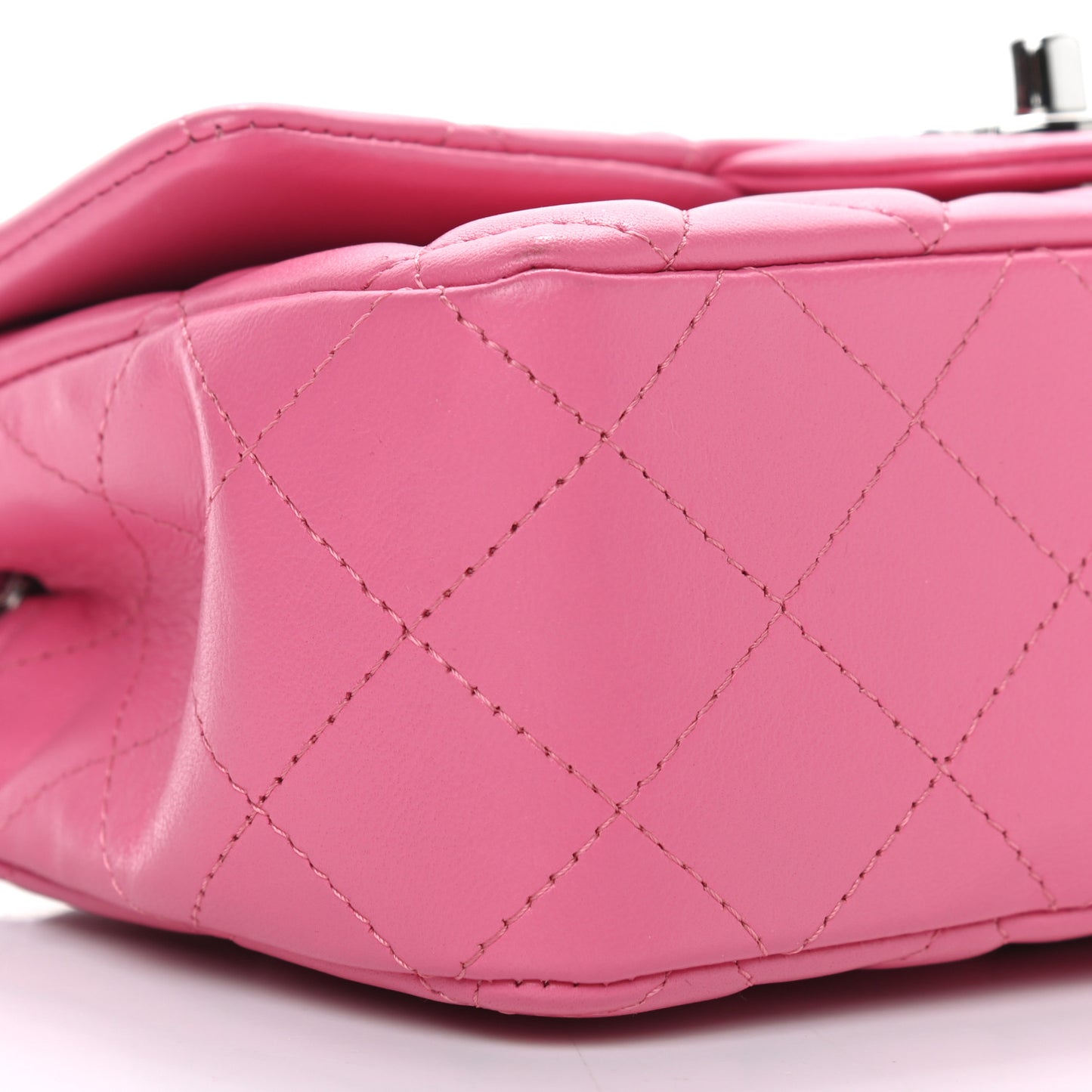 Lambskin Quilted Mini Rectangular Flap Pink