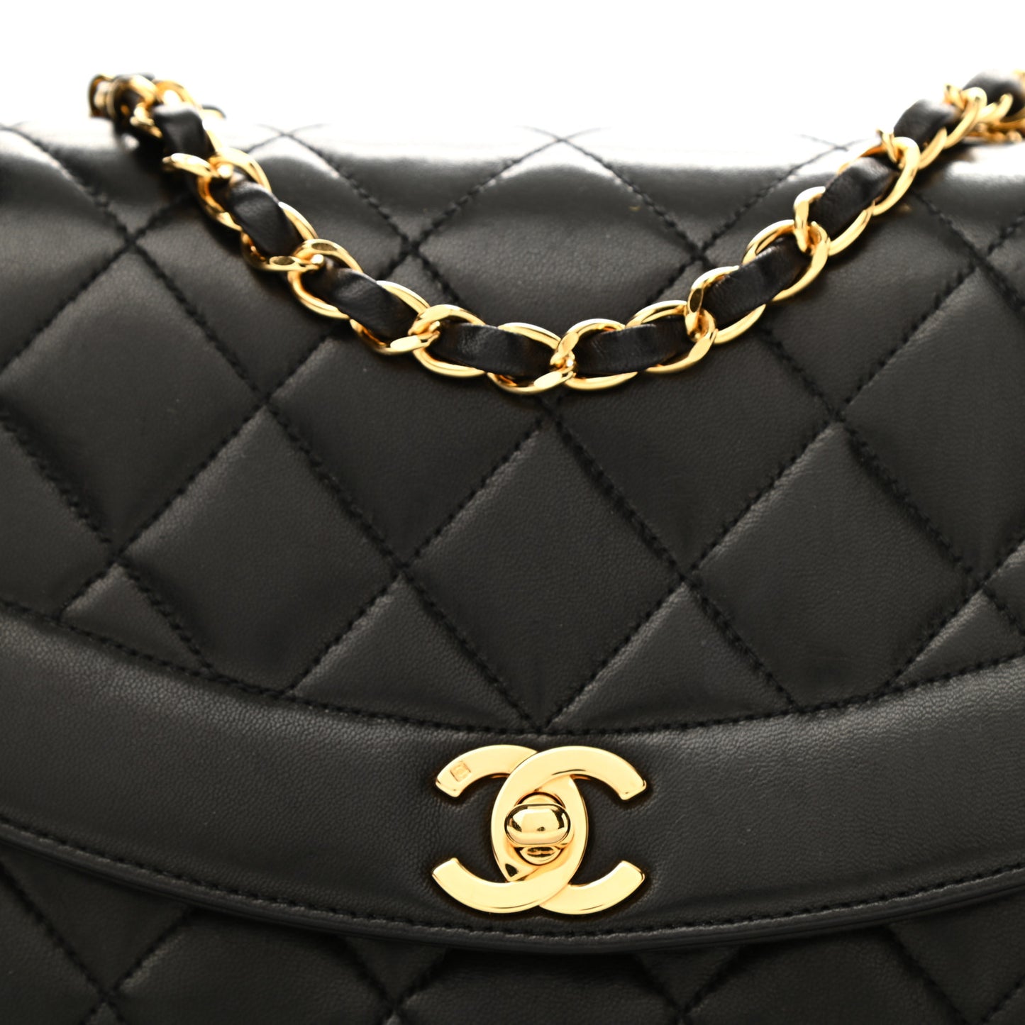 Lambskin Quilted Small Single Flap Black