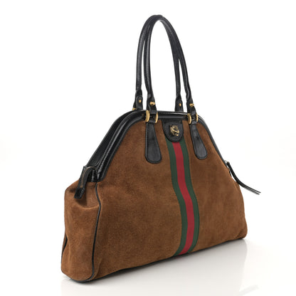 Gucci Suede Ophidia Large Re(Belle) Top Handle Bag Nocciola Black 3 of 13