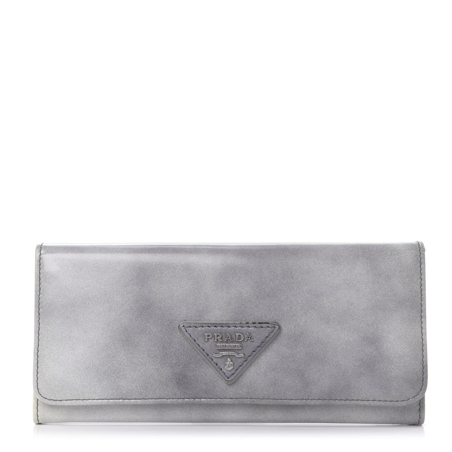 Spazzolato Tria Continental Flap Wallet Grigio