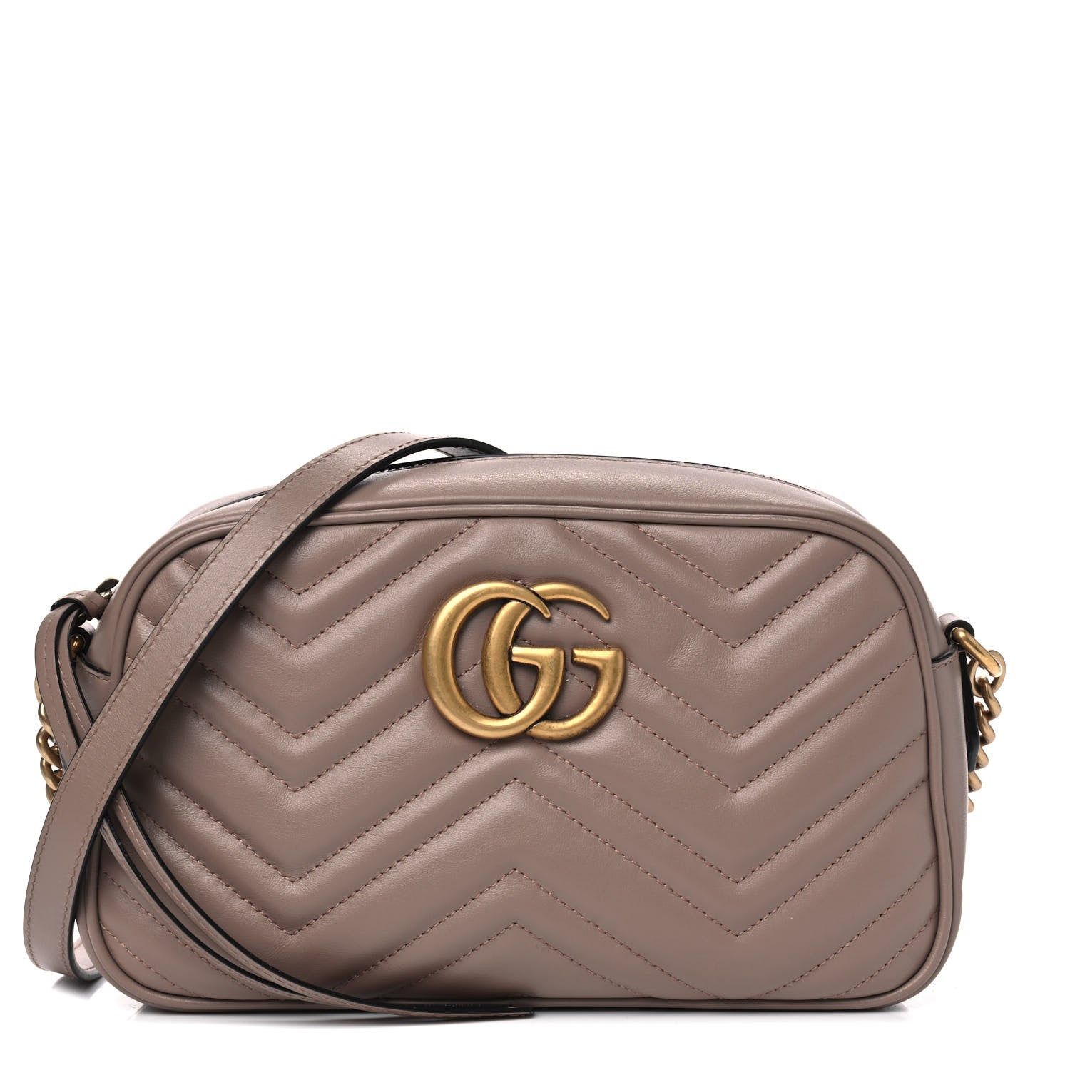 Gucci Calfskin Matelasse Small GG Marmont Chain Shoulder Bag Porcelain Rose 1 of 8