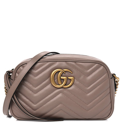 Gucci Calfskin Matelasse Small GG Marmont Chain Shoulder Bag Porcelain Rose 1 of 8