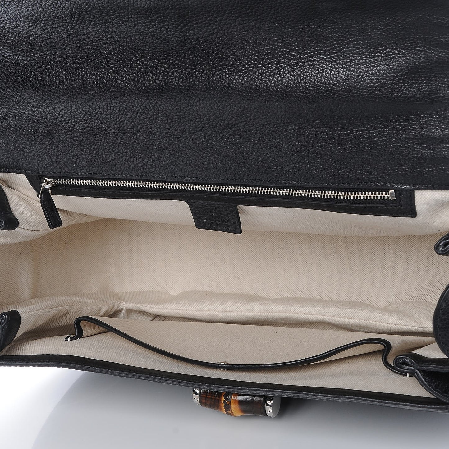 Rubber Guccissima Large New Bamboo Top Handle Bag Black