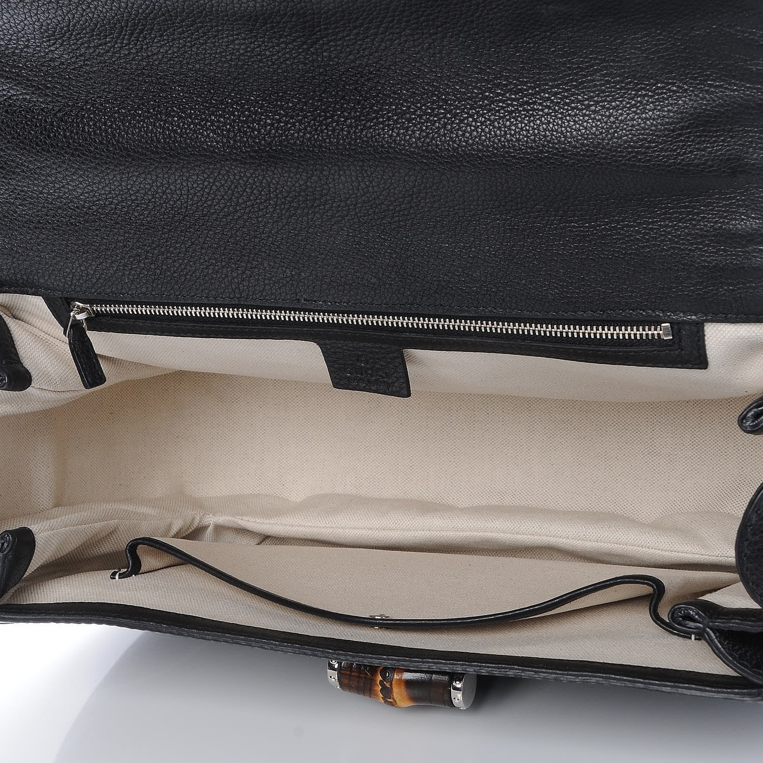 Gucci Rubber Guccissima Large New Bamboo Top Handle Bag Black 6 of 8