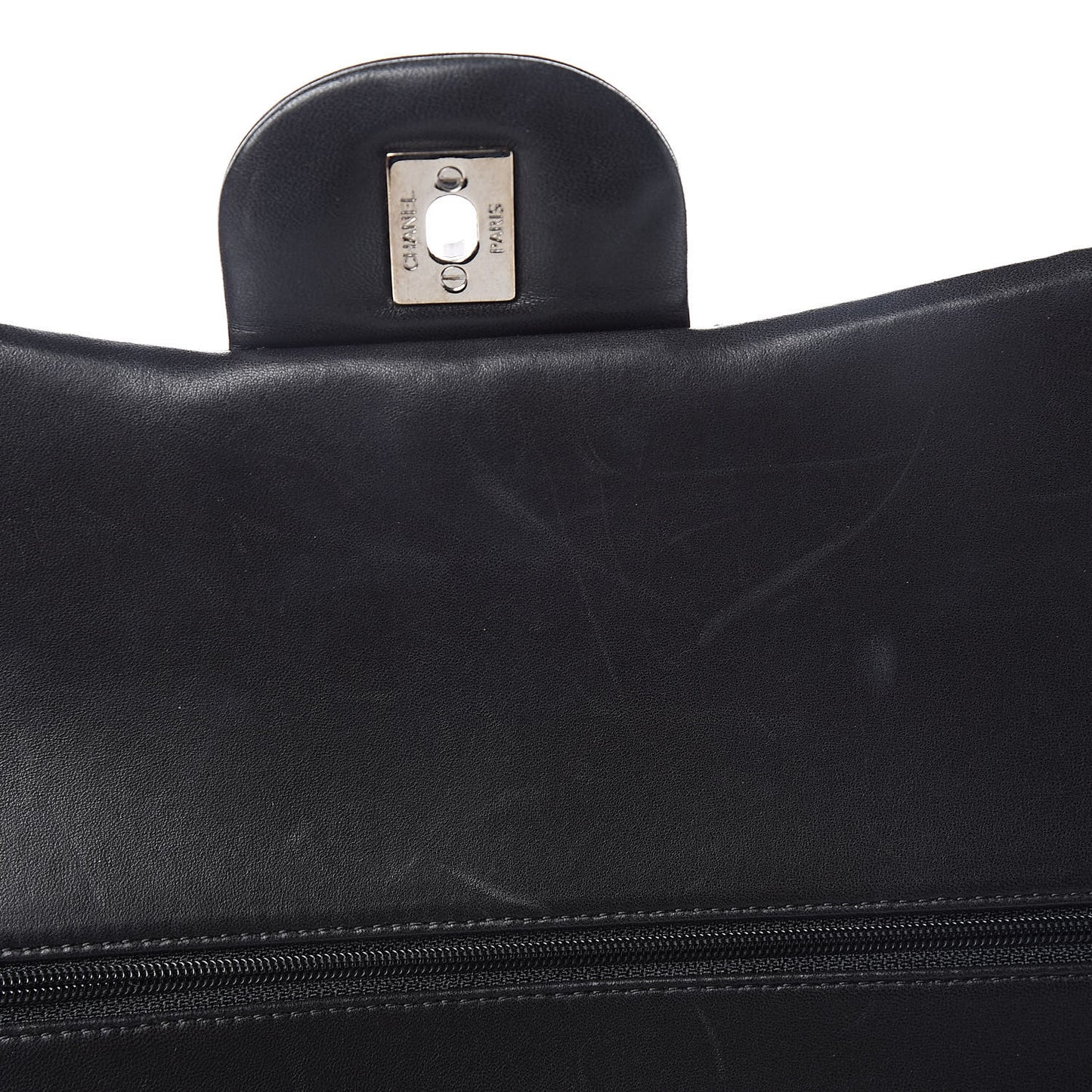 Lambskin Quilted Maxi Double Flap Black