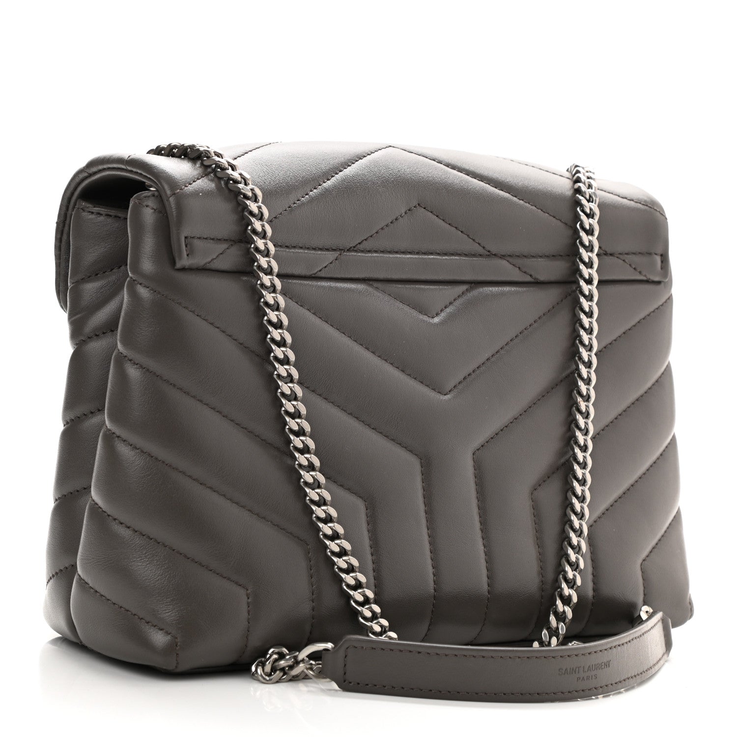 Saint Laurent Calfskin Y Quilted Monogram Small Loulou Chain Satchel Pebble 2 of 8