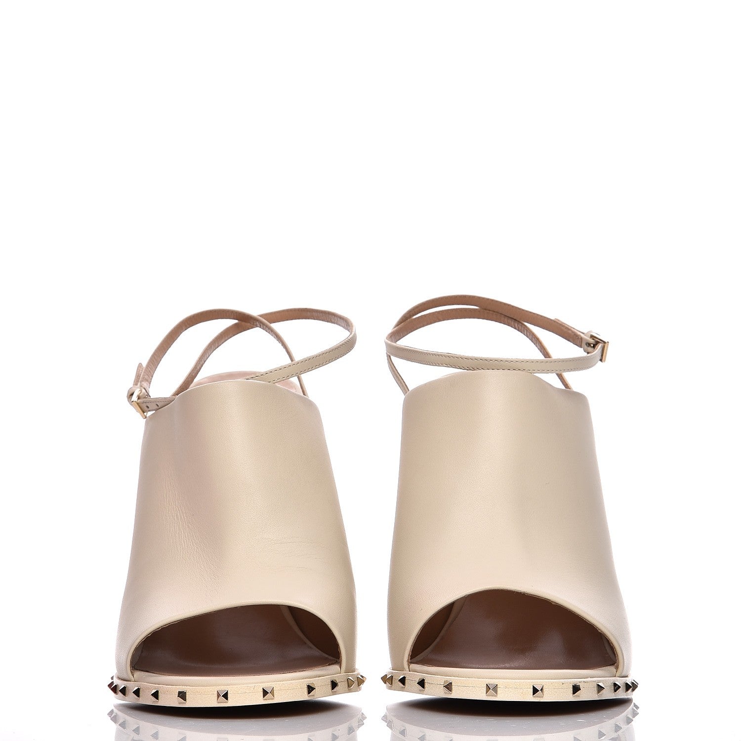 Valentino Garavani Calfskin Rockstud Mules Slingbacks 41 Ivory 5 of 18