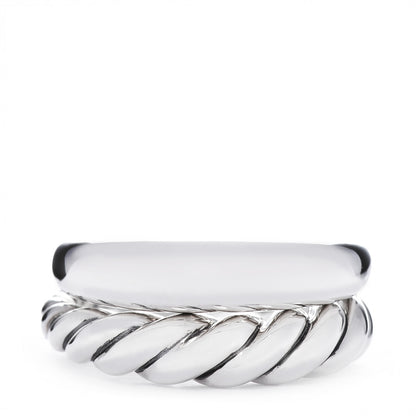 David Yurman Sterling Silver 5mm Pure Form Set of 2 Stack Rings 54 7 1 of 5