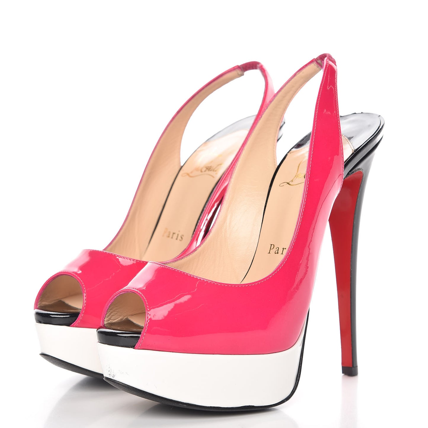 Patent Lady Peep Sling 150 Pumps 36 Darling Black