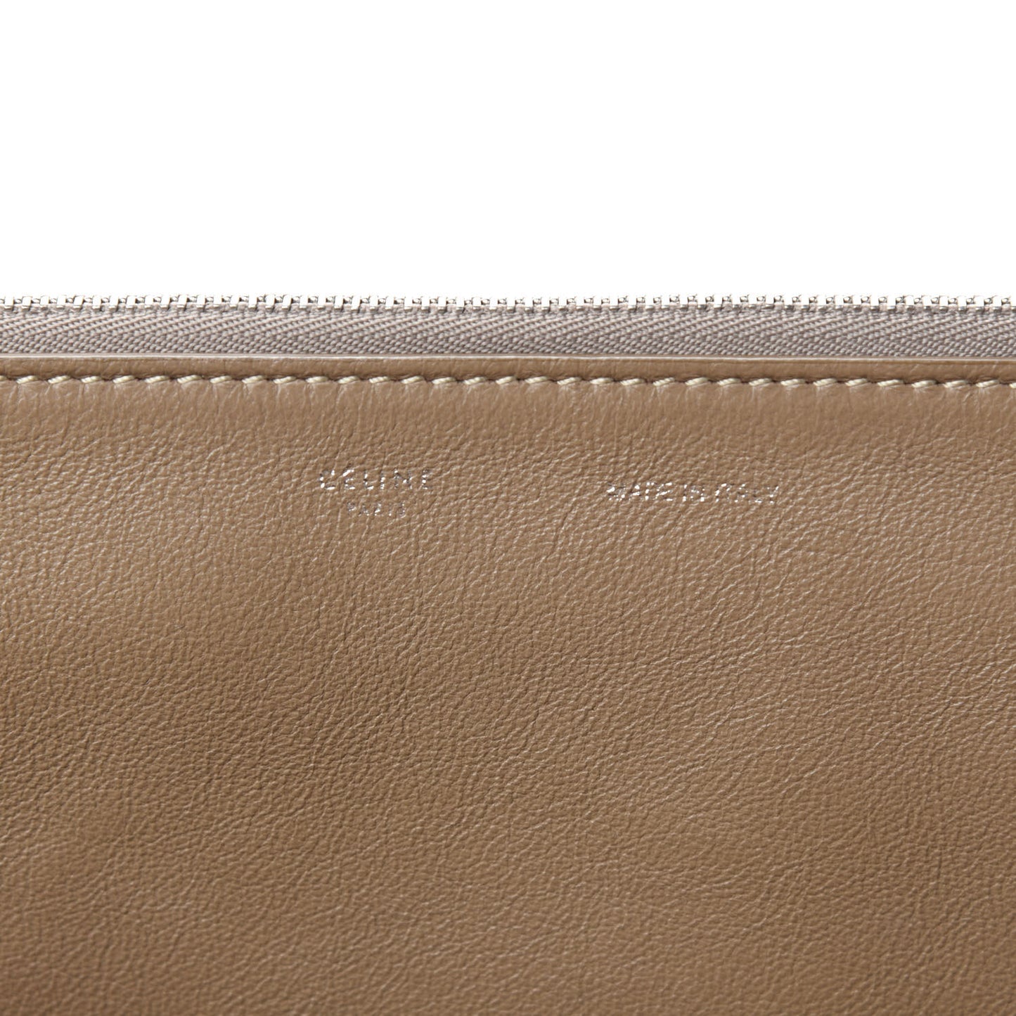 Drummed Calfskin Suede Double Zip Trapeze Sand