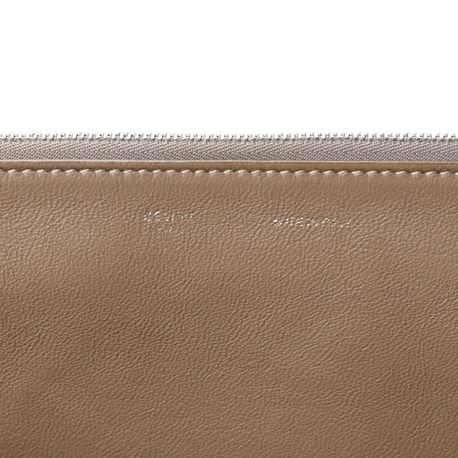 Celine Drummed Calfskin Suede Double Zip Trapeze Sand 10 of 12