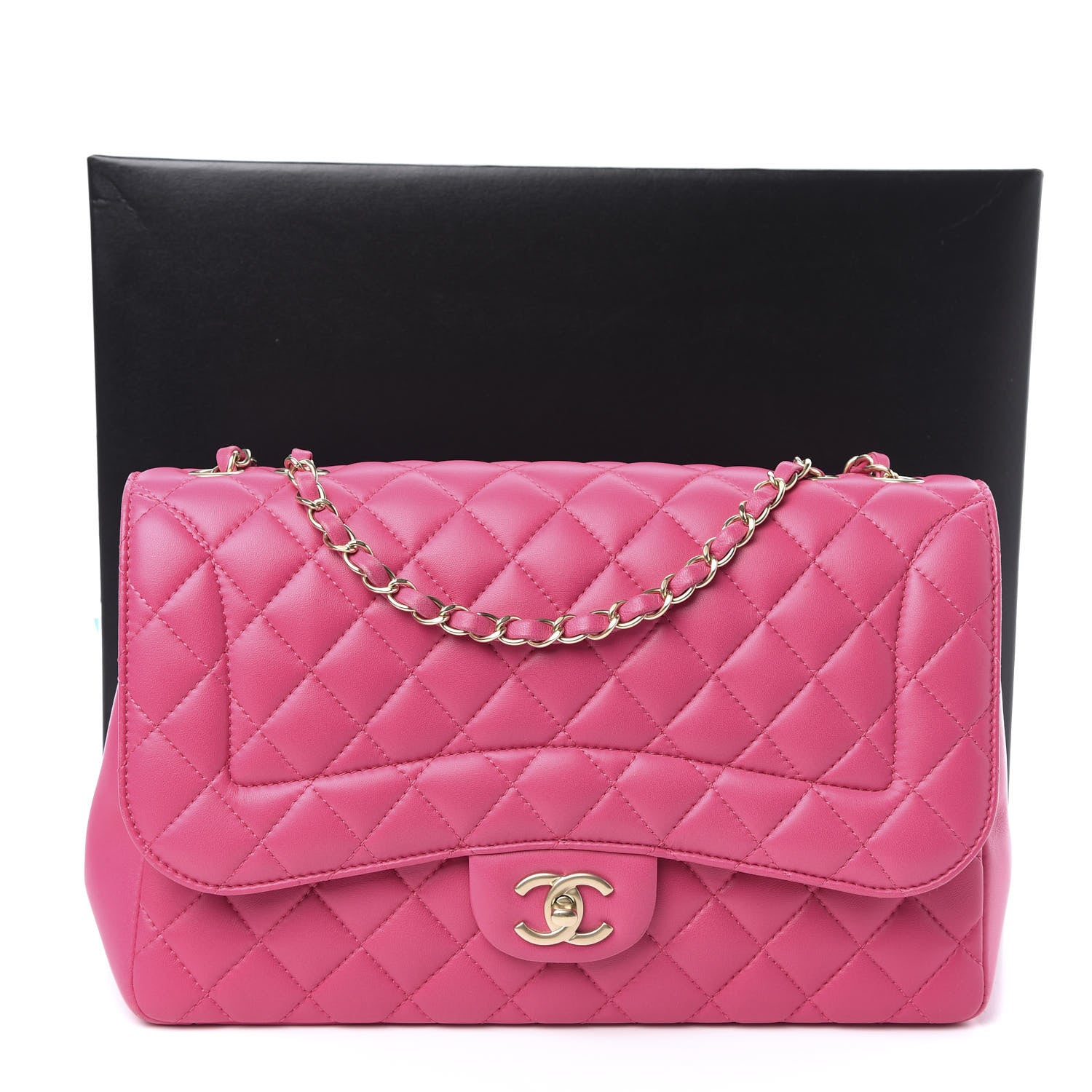 Chanel Lambskin Quilted Jumbo Mademoiselle Chic Flap Fuchsia 16 of 16