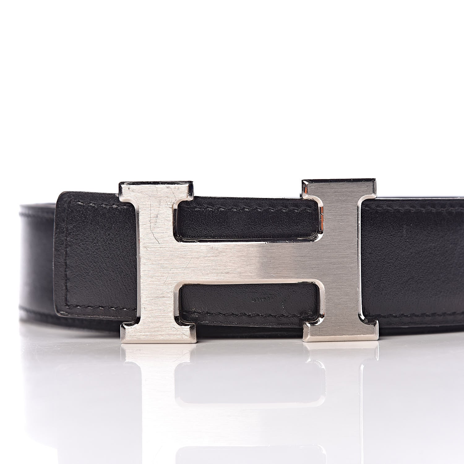 Hermes Box Togo 32mm H Belt 95 Black Chocolate 4 of 11