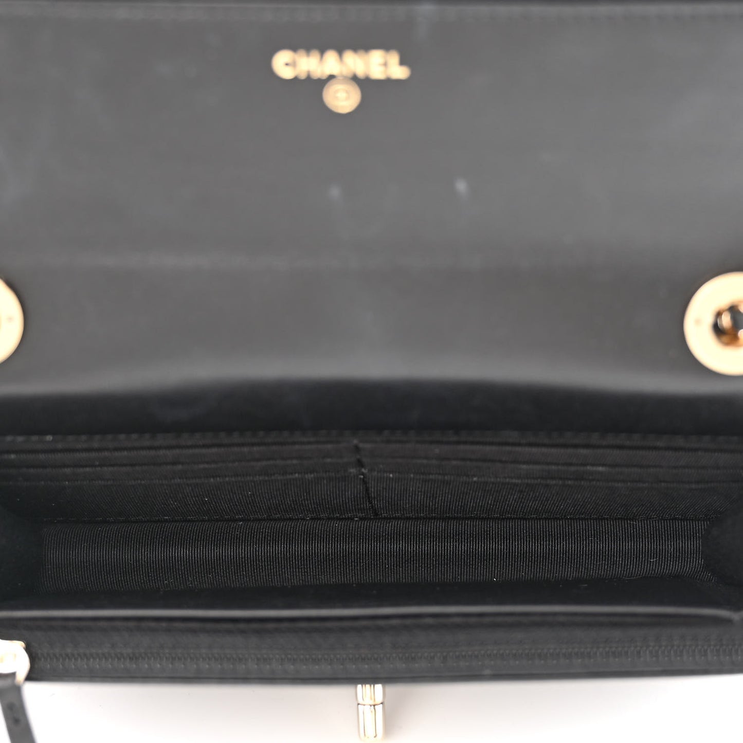 Lambskin Quilted Trendy CC Wallet On Chain WOC Black