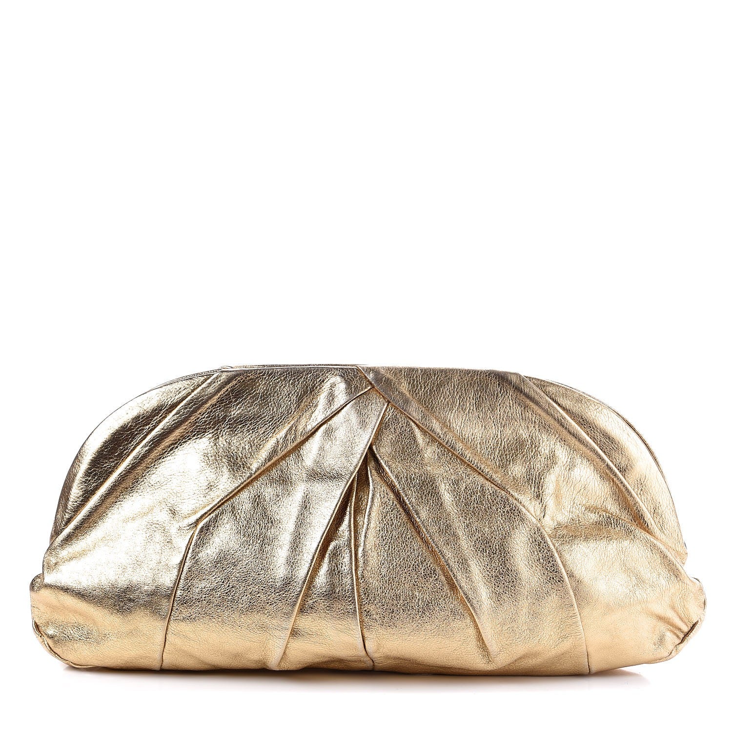 Miu Miu Metallic Soft Calfskin Oversized Clutch Gold 1 of 8