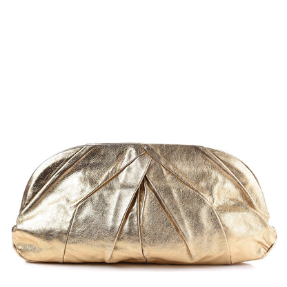 Miu Miu Metallic Soft Calfskin Oversized Clutch Gold 1 of 8