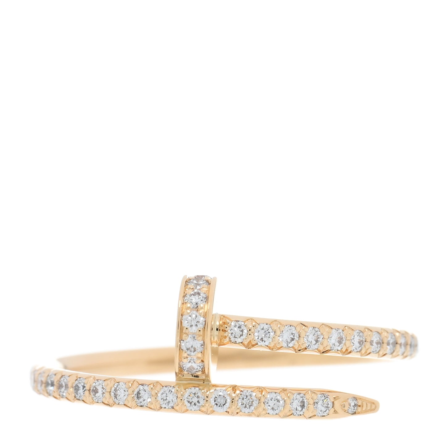 18K Yellow Gold Diamond Juste Un Clou Paved Ring 56 7.5