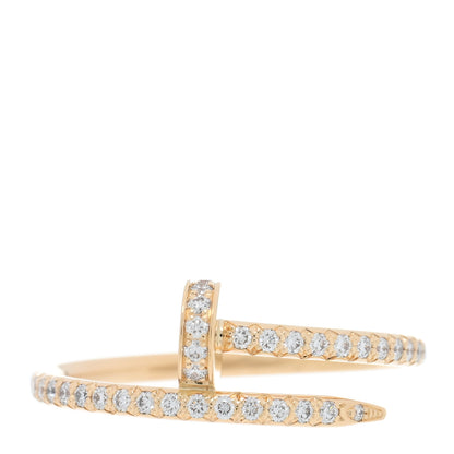 Cartier 18K Yellow Gold Diamond Juste Un Clou Paved Ring 56 7.5 1 of 5