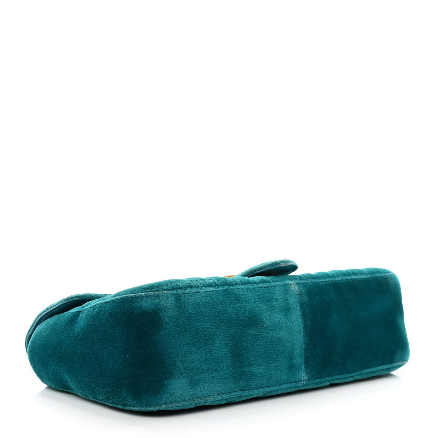 Velvet Matelasse Small GG Marmont Shoulder Bag Pavone Cyan