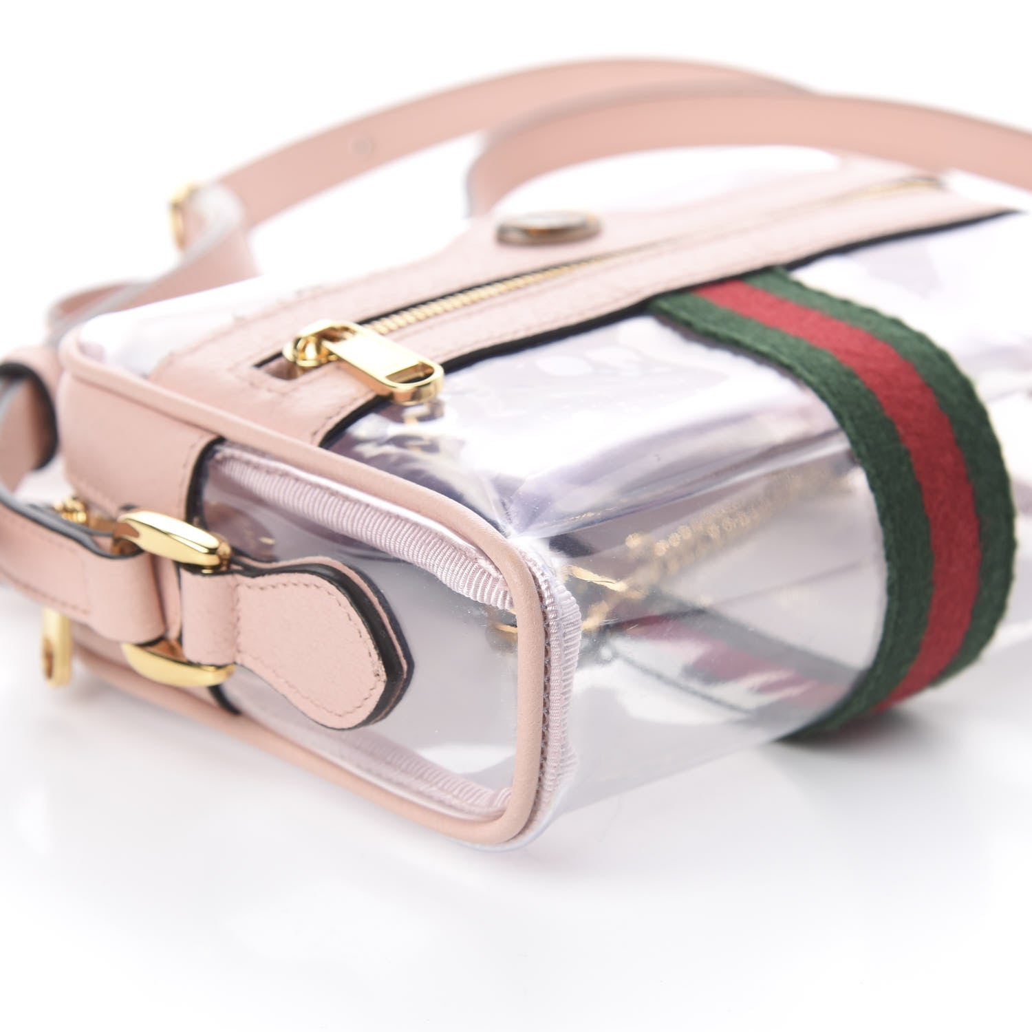 Gucci Vinyl Web Mini Ophidia Transparent Shoulder Bag Perfect Pink 5 of 7